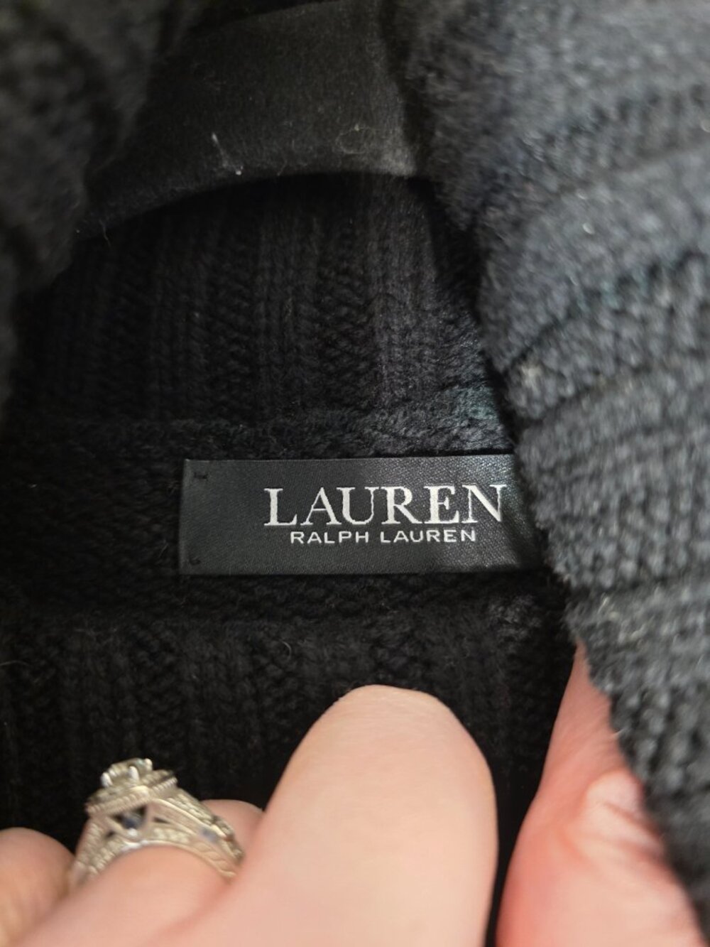 Lauren Ralph Lauren Fair Isle Wool Blend Turtleneck Sweater NWOT Black Small - Picture 7 of 11